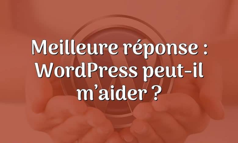 Meilleure réponse : WordPress peut-il m’aider ?